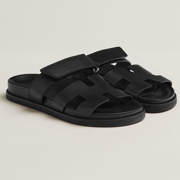 HERMES CHYPRE SANDAL BLACK NOIR NEW WITH TAGS SZ 5 - Picture 4 of 5
